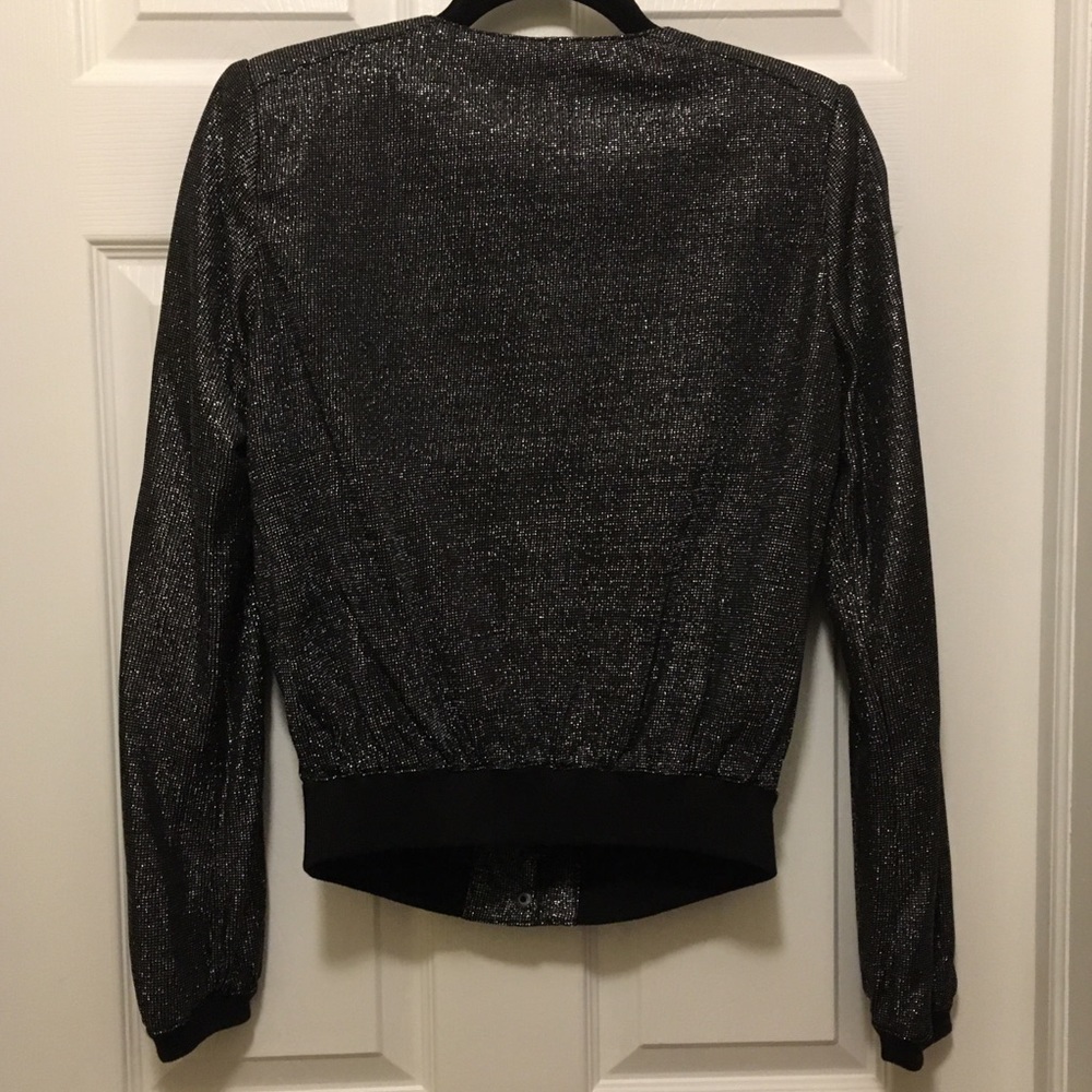 💚 SALE 💚 Rare Shimmering Black Bomber - NWOT - Picture 7 of 9